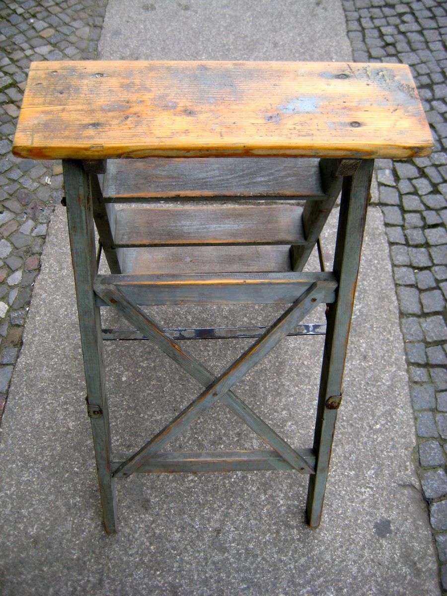 German Wooden Step Ladder, 1940s for sale at Pamono