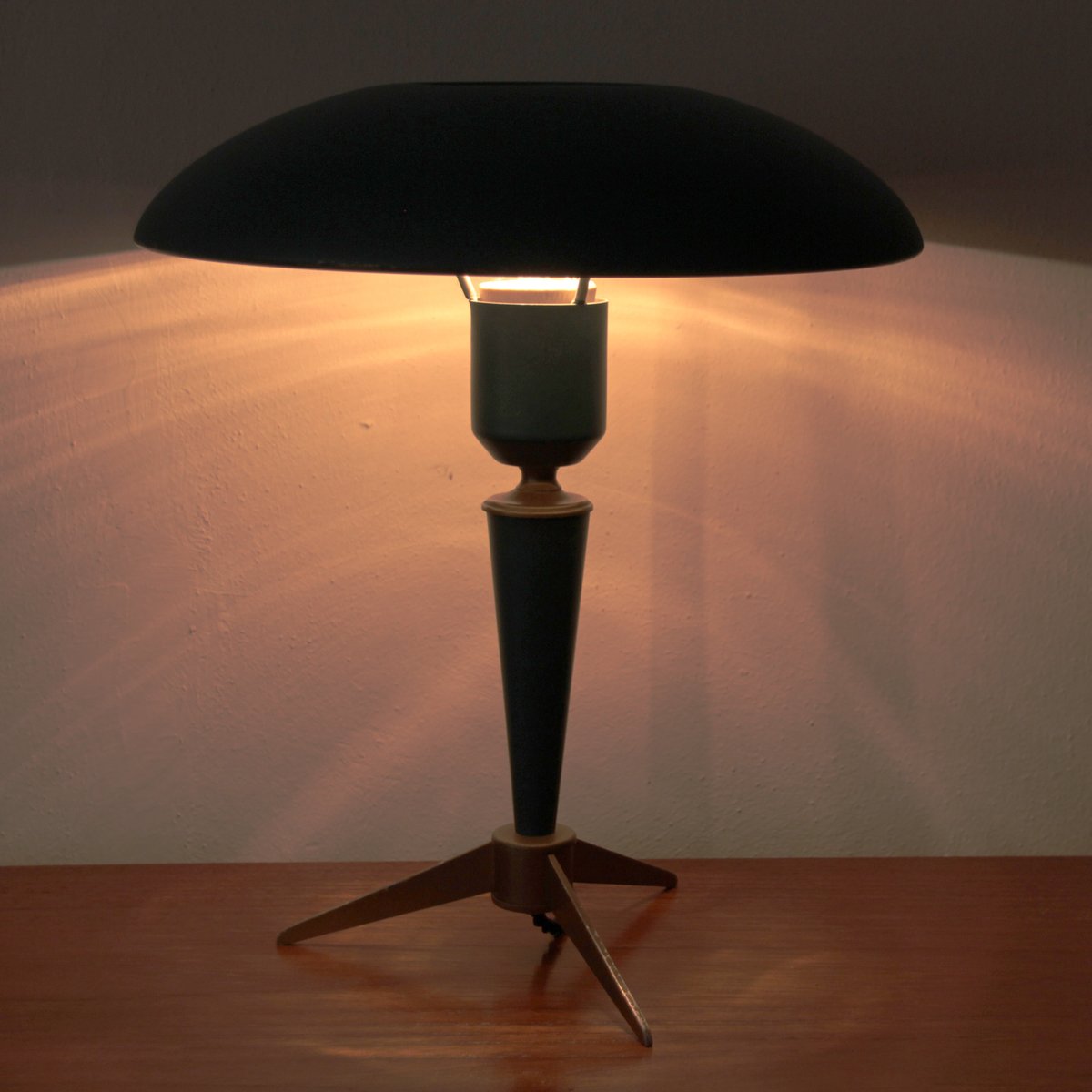 vintage tripod table lamp by louis kalff for philips 2