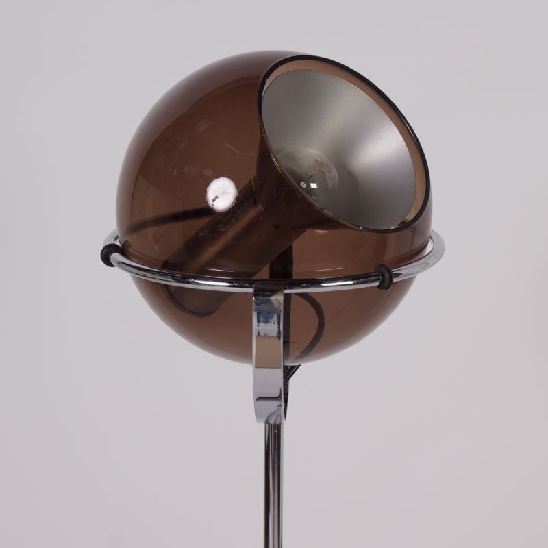 Globe Floor Lamp with Smoked Glass Globe by Frank ...