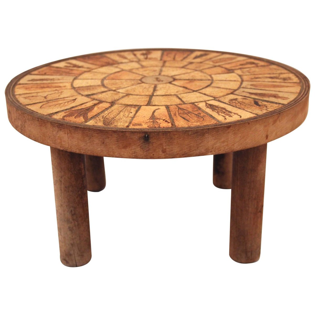 French Ceramic & Wooden Coffee Table by Roger Capron, 1970s for sale at Pamono