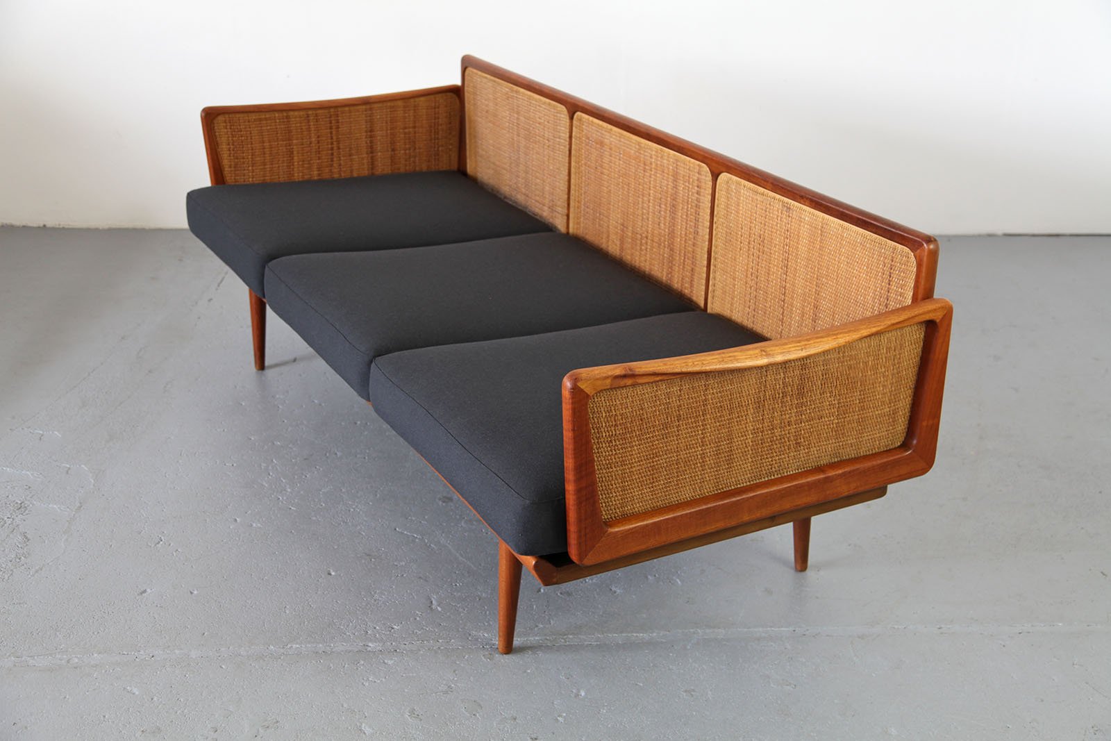 Vintage Teak & Rattan Daybed by Peter Hvidt & Orla Molgaard Nielsen for