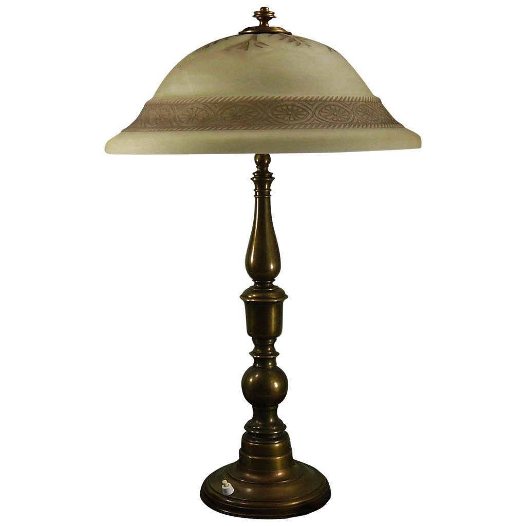 Vintage Bronze Table Lamp 1930s 