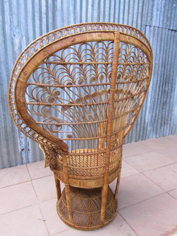Vintage Emmanuelle High Back Rattan Chair, 1970s for sale ...