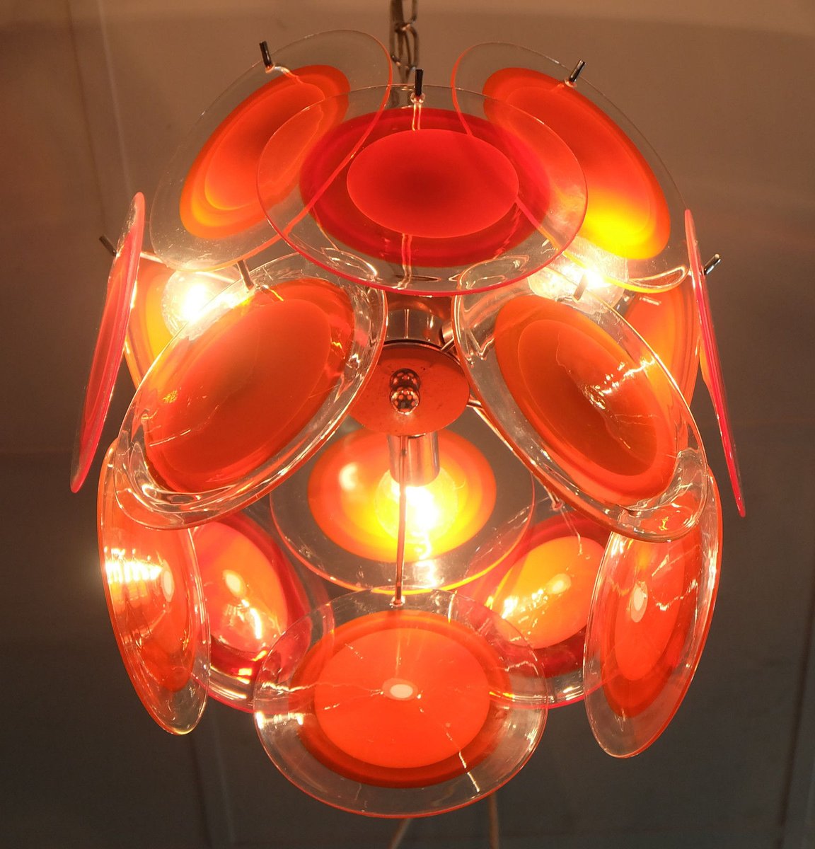 Red Chandelier White Cotton Ball String Lights For Red Murano Glass Chandelier From Vistosi For At Pamono
