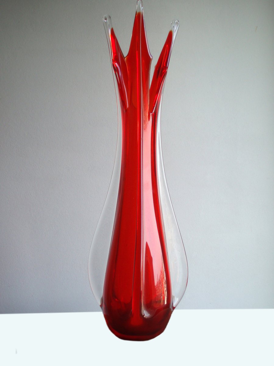 Mid-Century Italian Glass Vase, 1960s for sale at Pamono