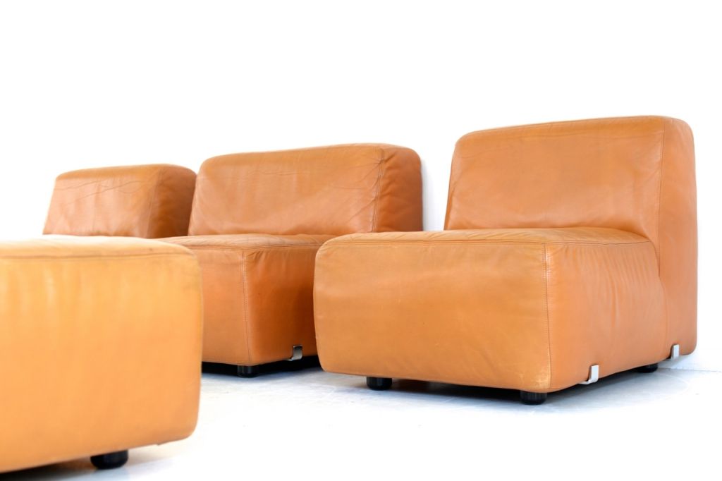 Vintage Leather Sofa by Durlet, 1970s for sale at Pamono