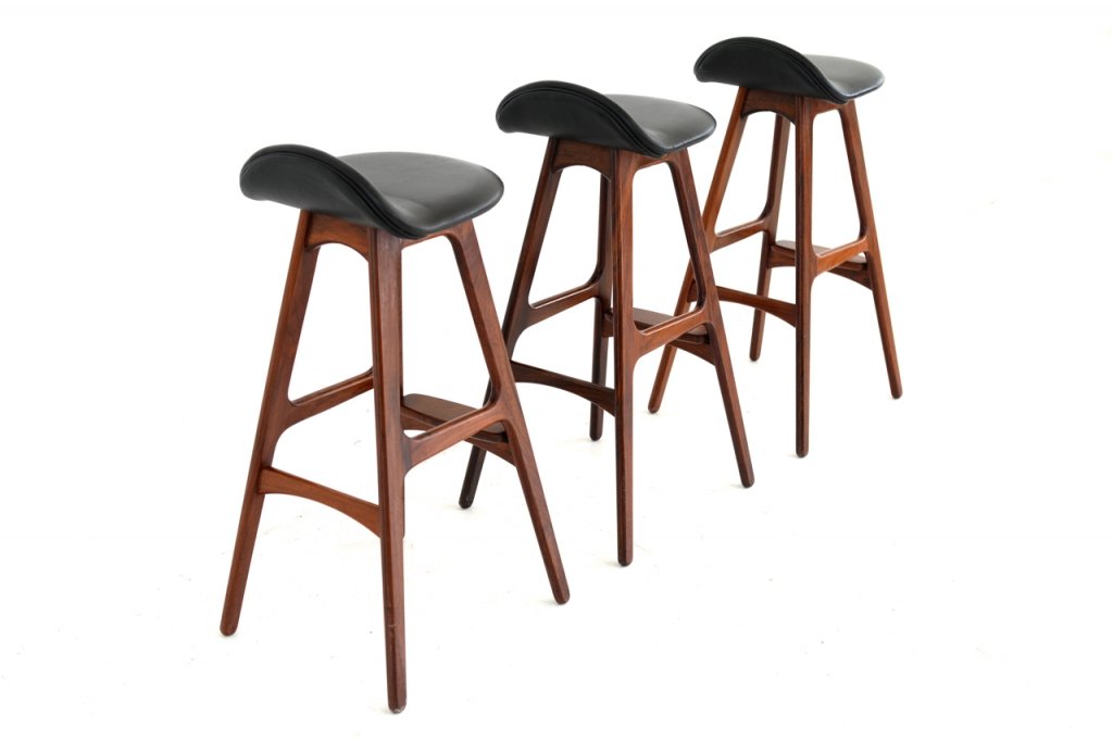 Rosewood Bar Stools by Erik Buck for Odense, Set of 3 for sale at 