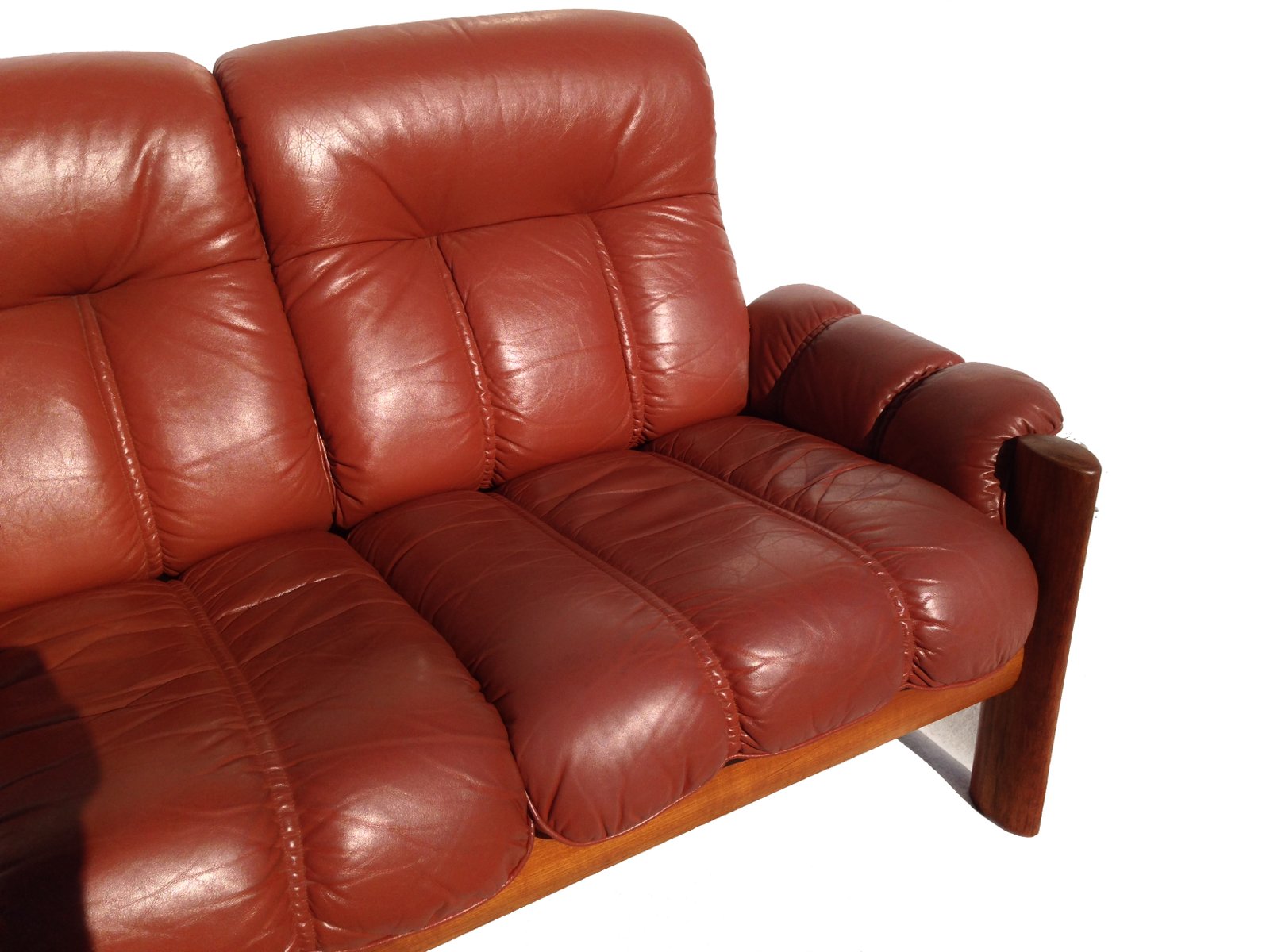 Vintage 2 Seater Leather Sofa from Glostrup Mobelfabrik 1970s for