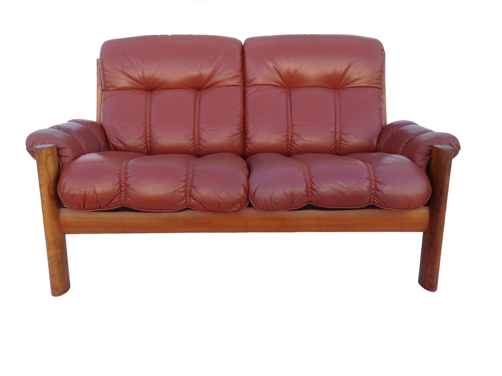 Vintage 2 Seater Leather Sofa from Glostrup Mobelfabrik 1970s for