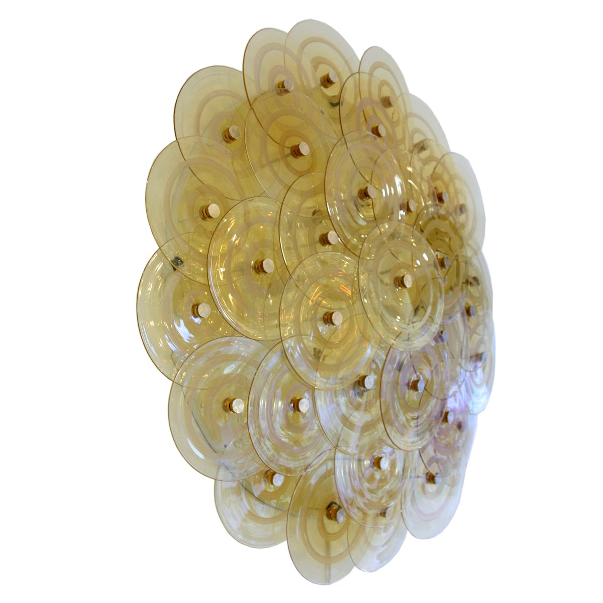 Vintage Amber Colored Glass Sconce from Vistosi for sale at Pamono