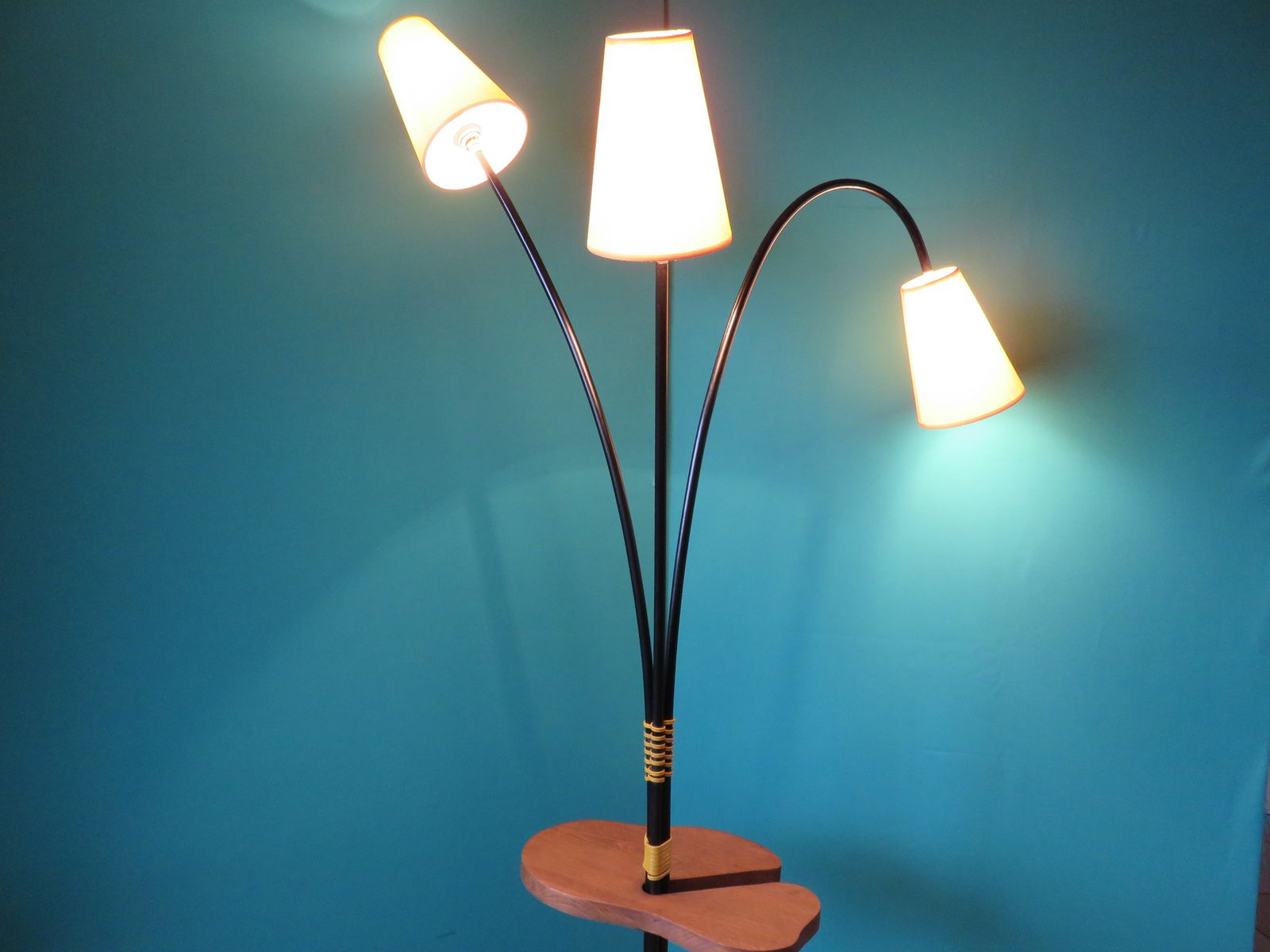 Vintage Yellow Floor Lamp, 1950s for sale at Pamono