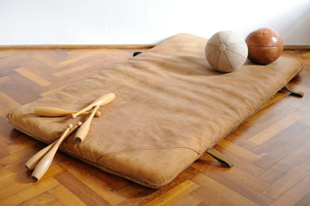Vintage Leather Gym Mat for sale at Pamono