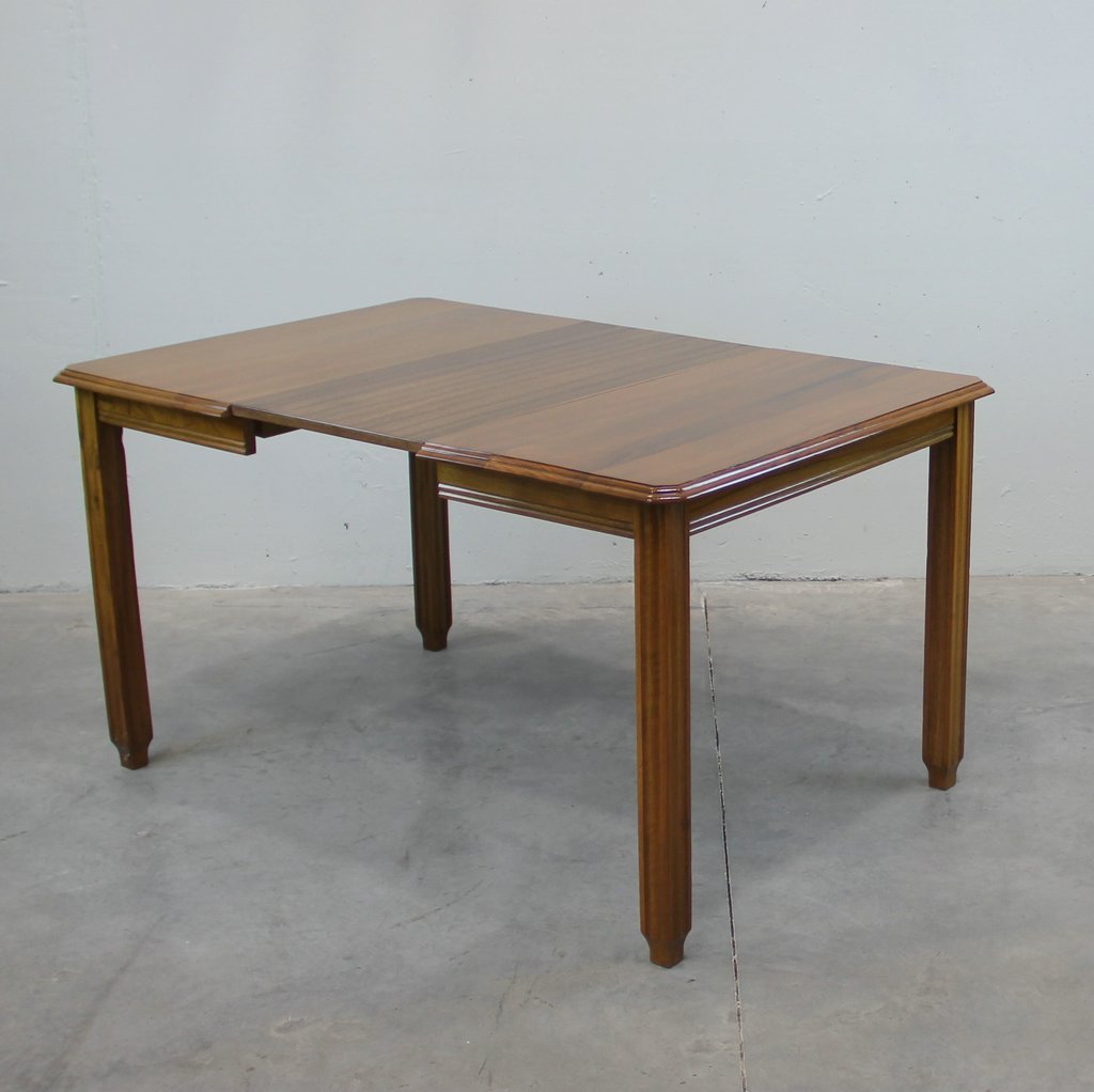 Vintage Solid Walnut Extendable Dining Table for sale at Pamono