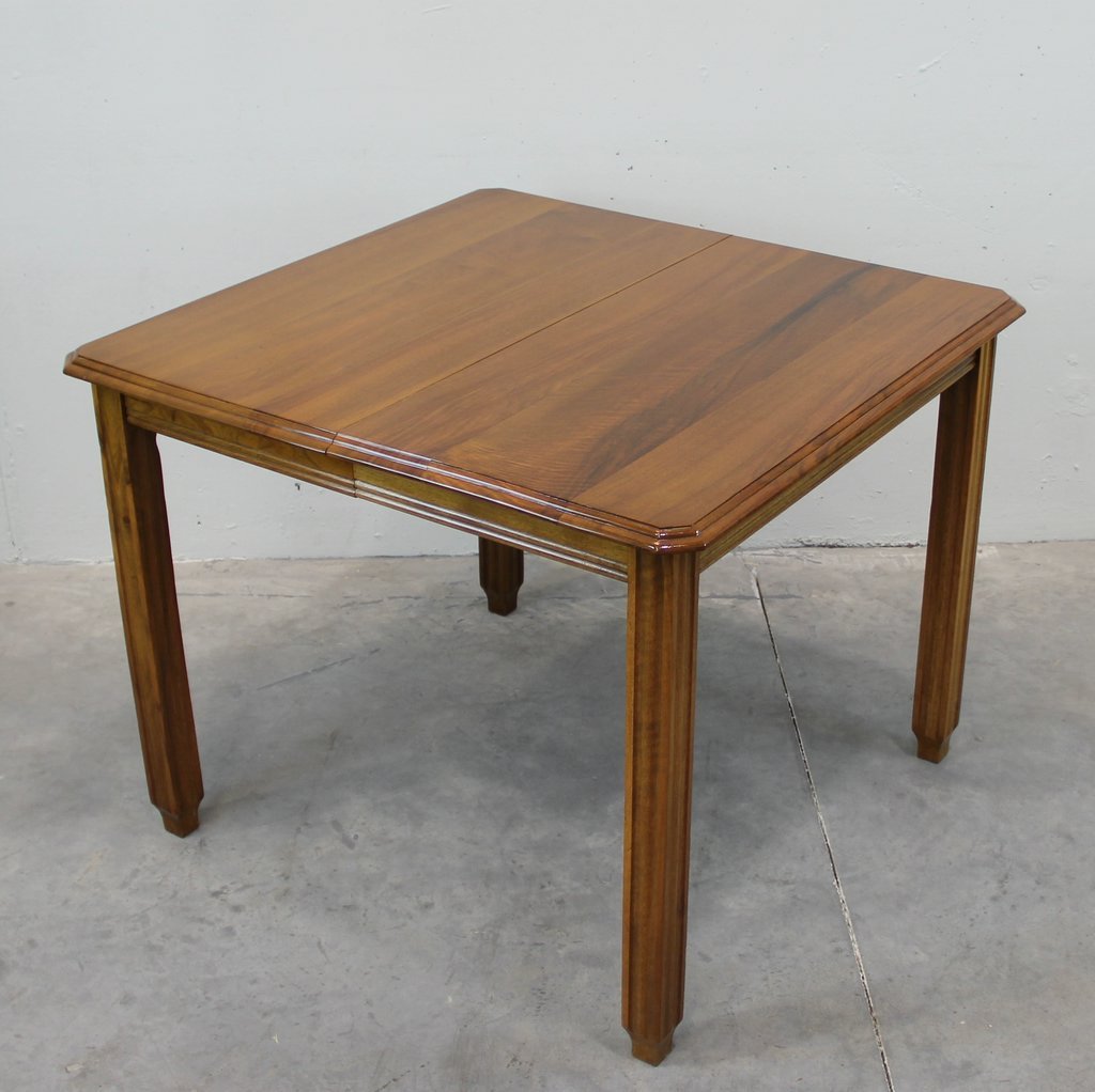 Vintage Solid Walnut Extendable Dining Table for sale at Pamono