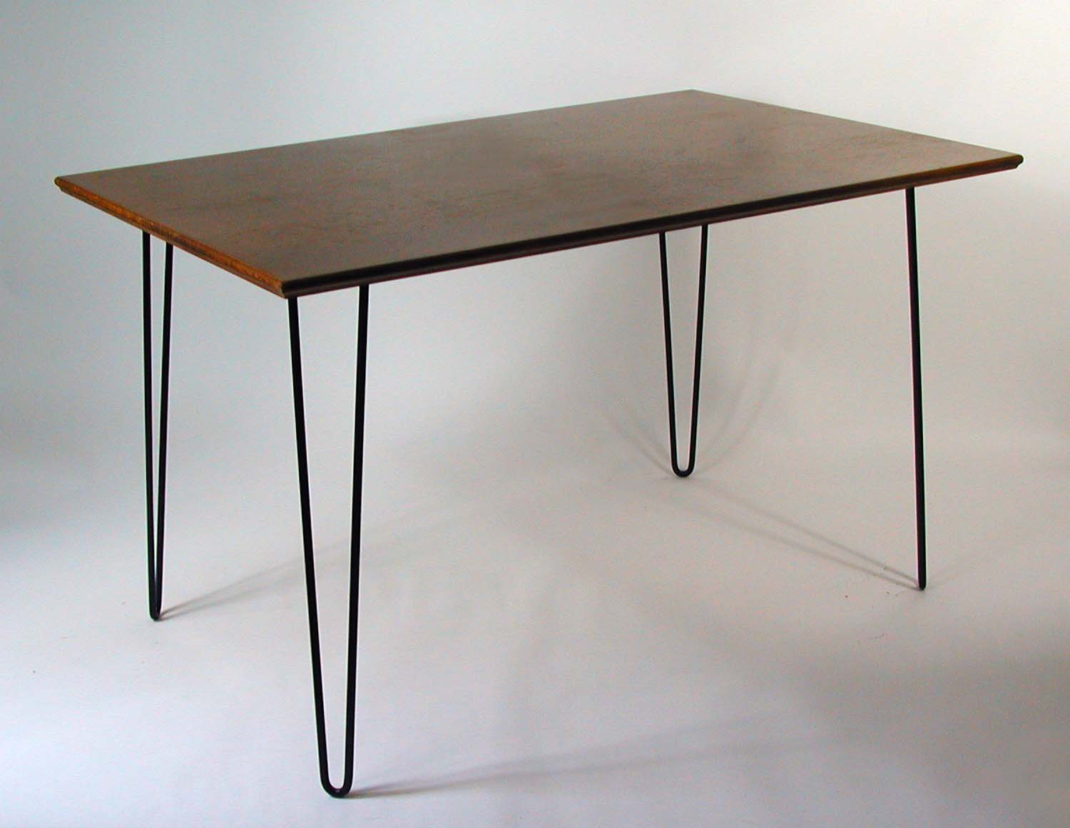 Industrie schreibtisch aus nussbaum haarnadel beine, 1950er bei ...