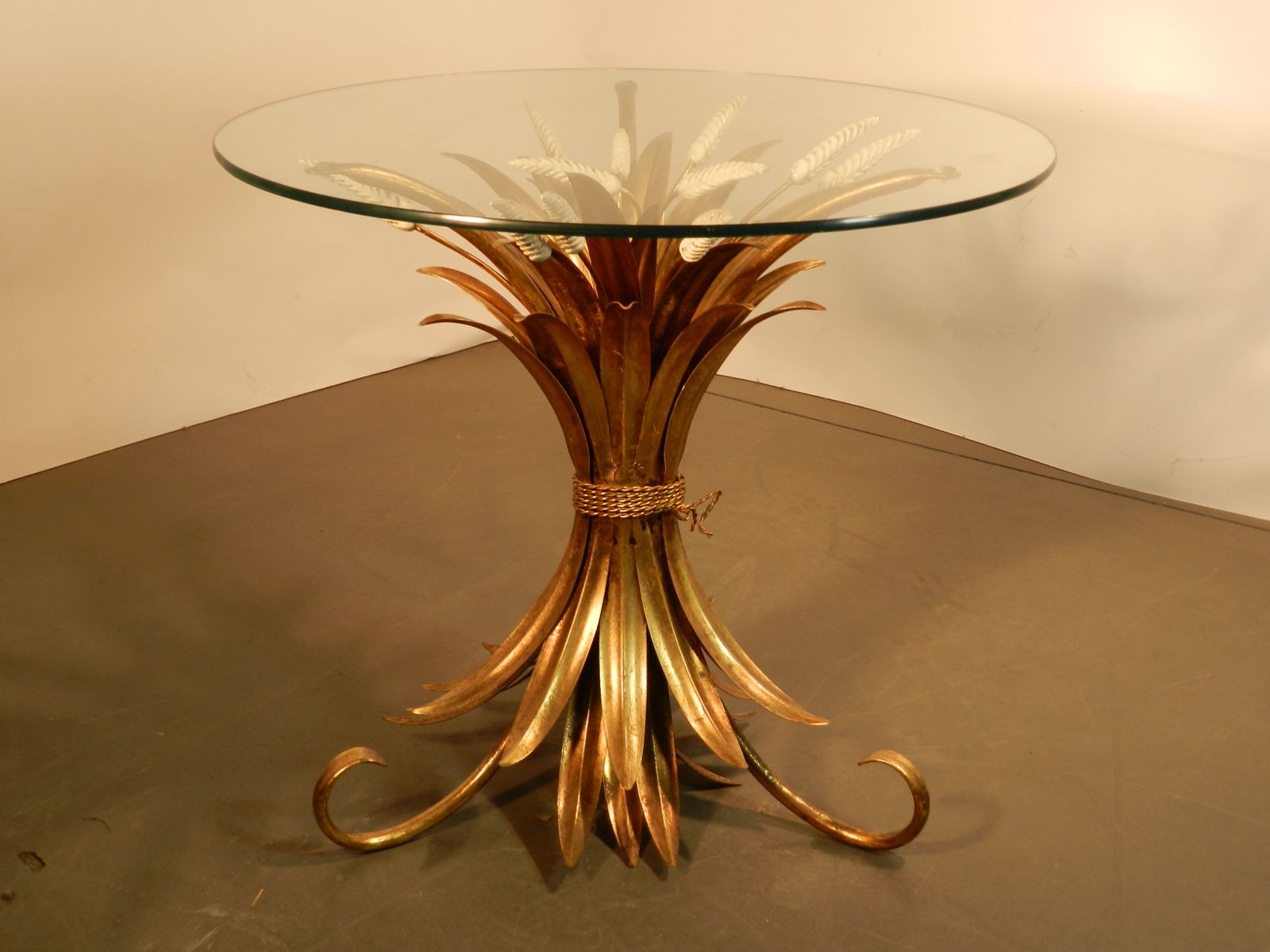Vintage Gilt Metal Coffee Table, 1970s for sale at Pamono