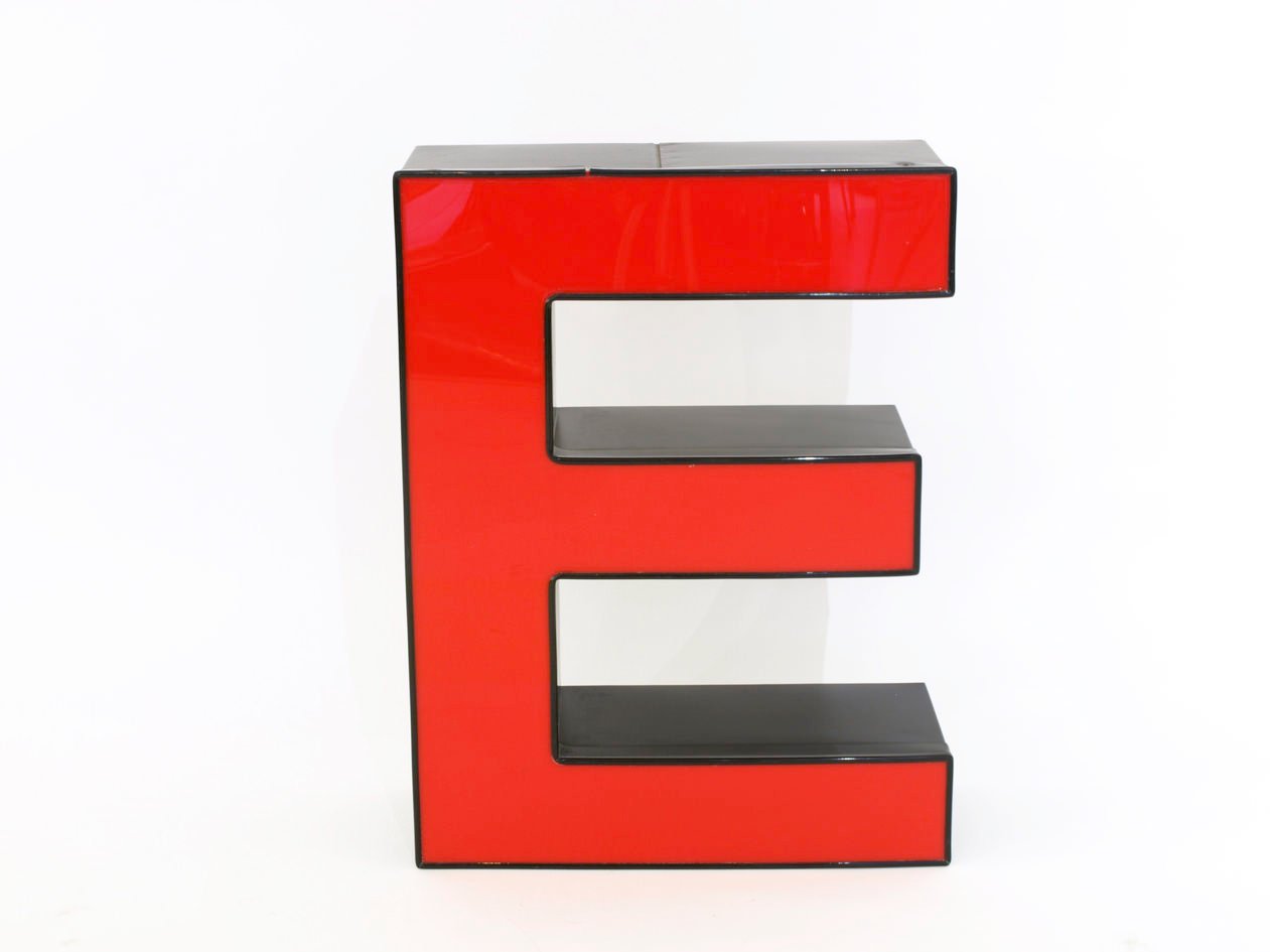 Vintage Red-black Neon Letter E For Sale At Pamono