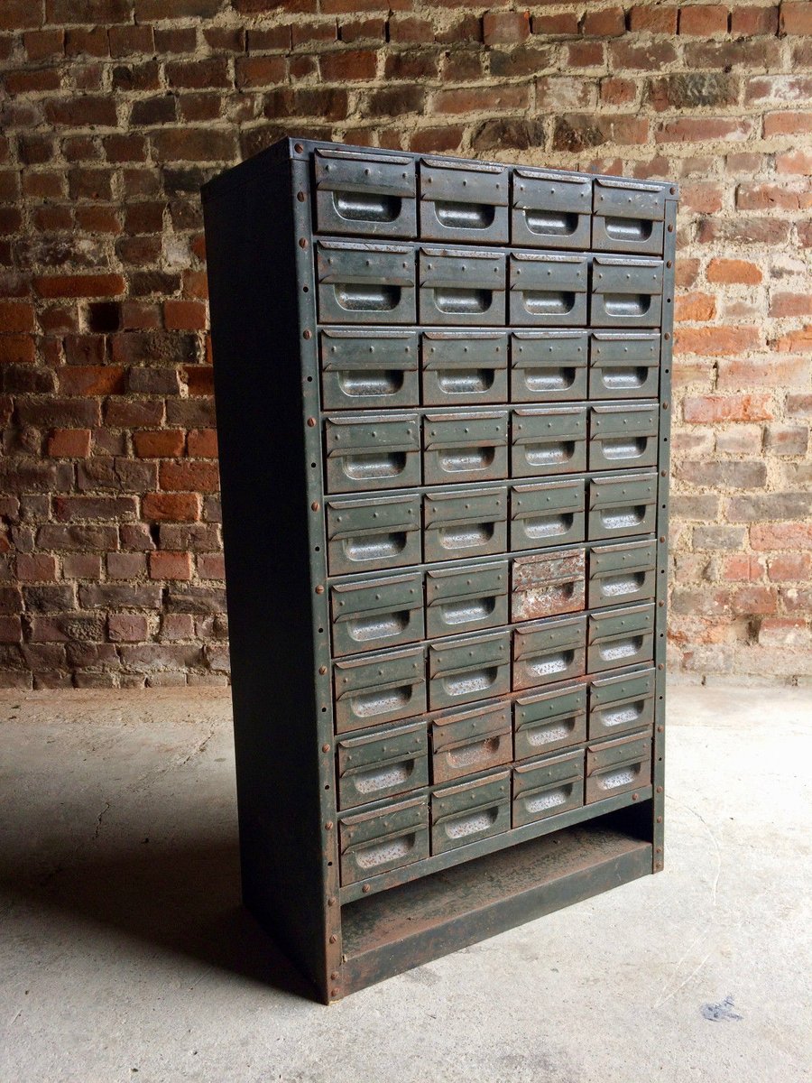 Industrial Steel Cabinet with 36 Drawers for sale at Pamono