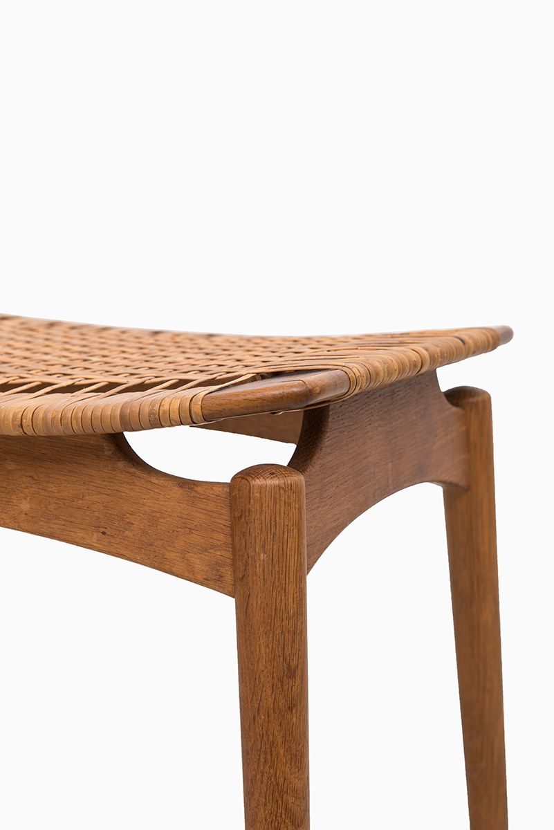 Danish Oak & Cane Stool, 1950s for sale at Pamono