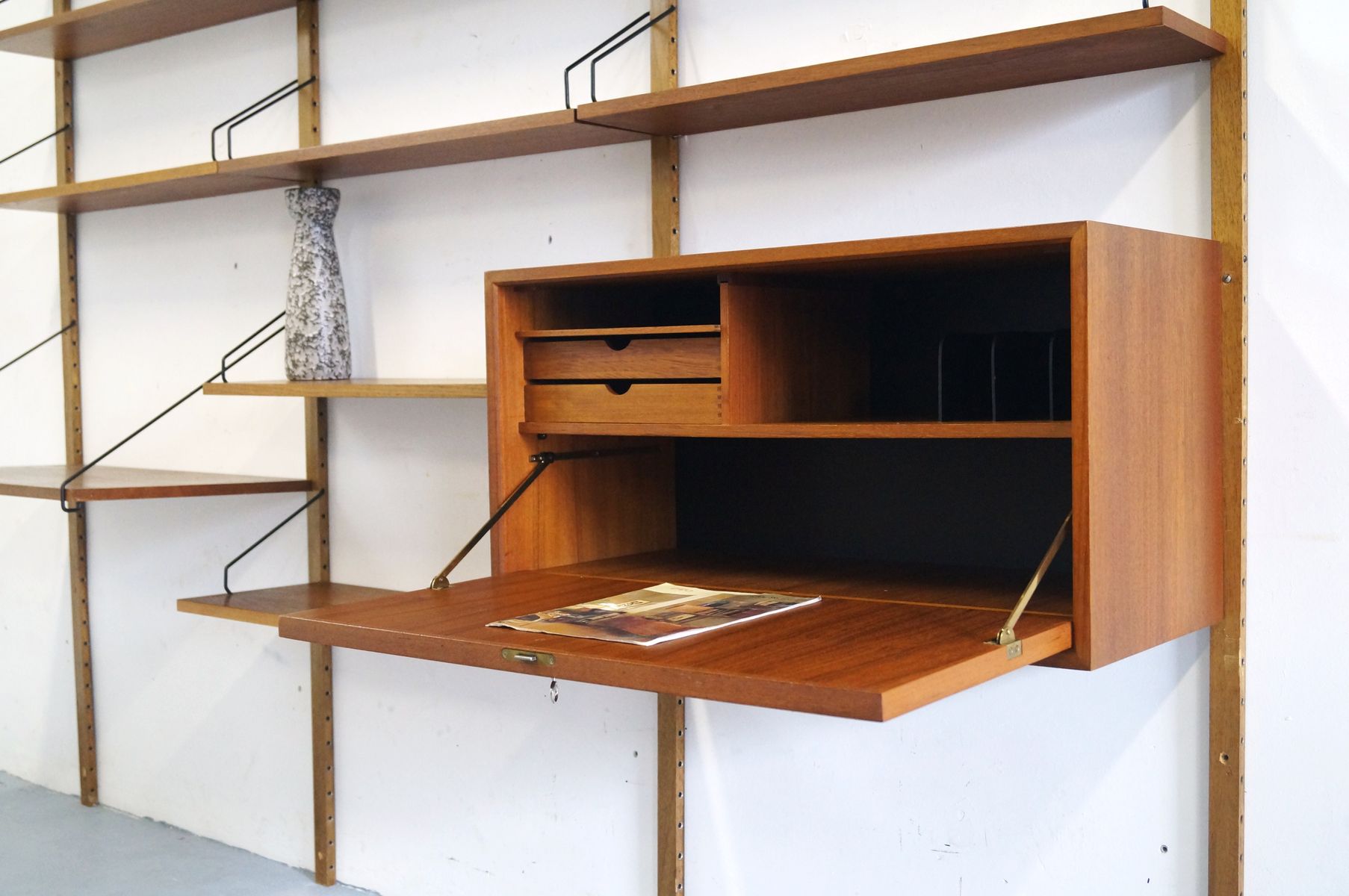 Teak Wall Unit System by Poul Cadovius for Cado for sale at Pamono