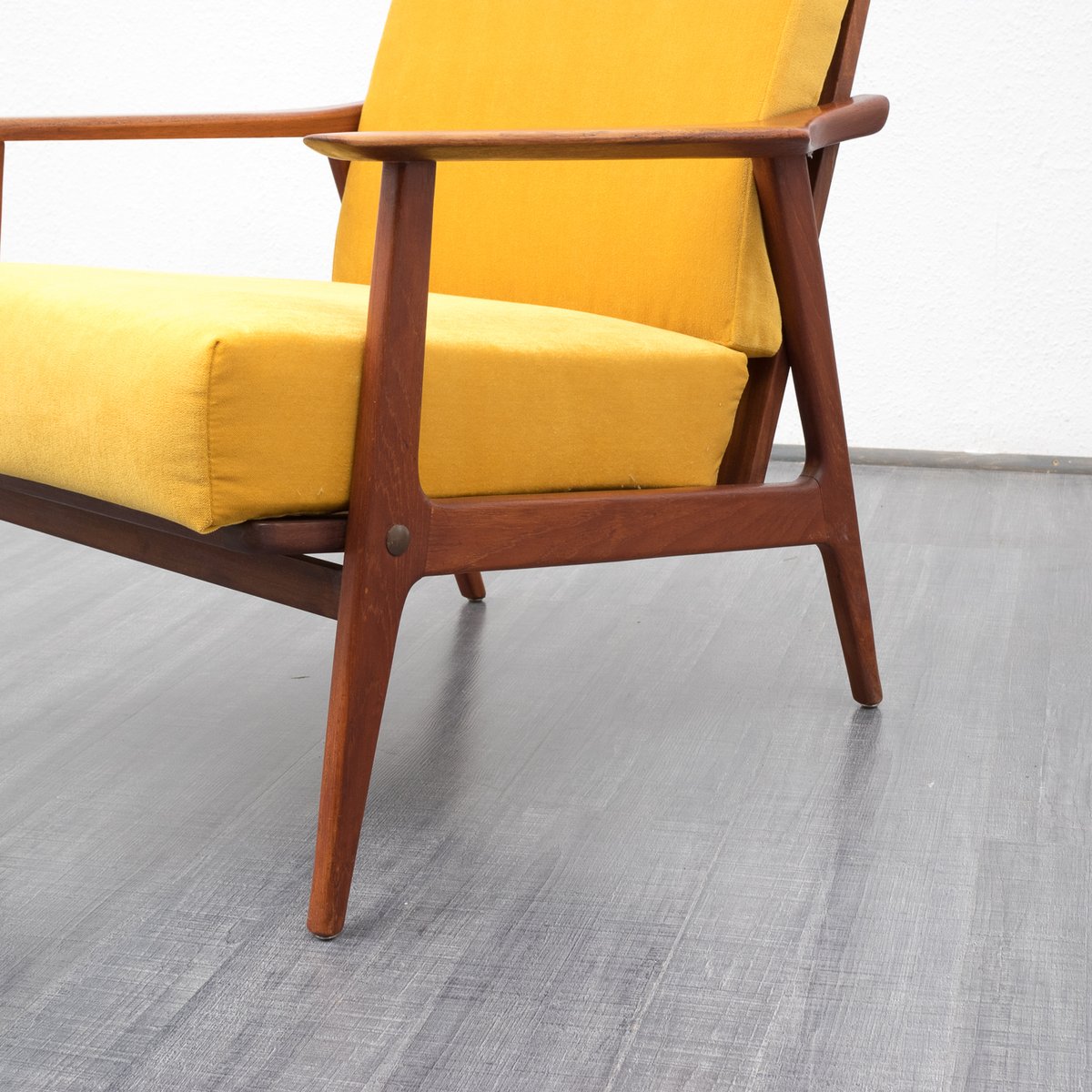 Scandinavian Teak Yellow Armchair for sale at Pamono