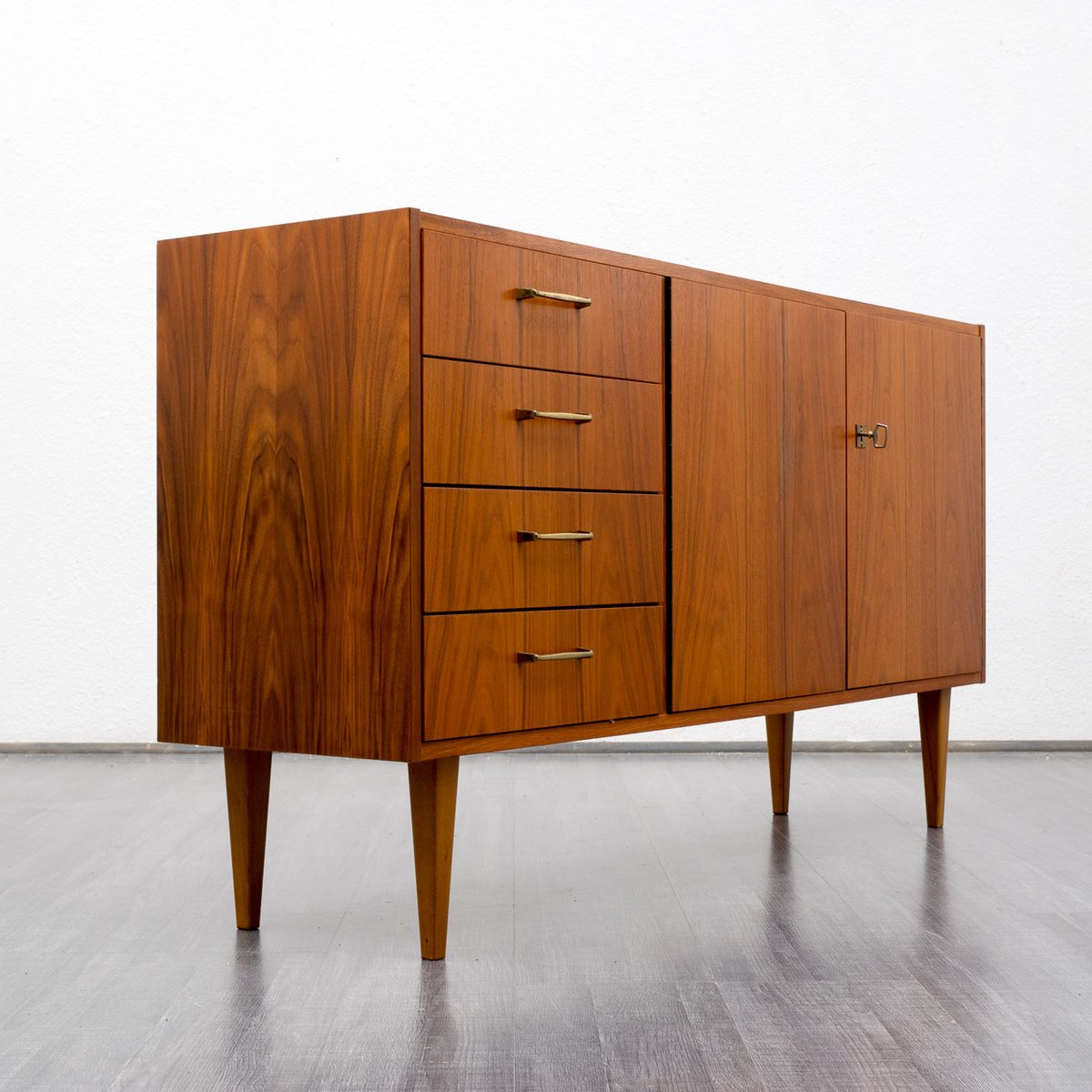 Mid Century German Walnut Sideboard for sale at Pamono